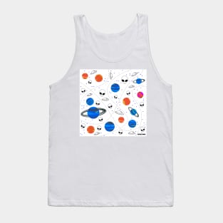 alien and planets halloween art pattern tpween2022 Tank Top